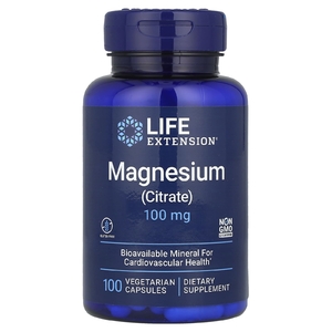 Life Extension, магний (цитрат), 100 мг, 100 вегетарианских капсул