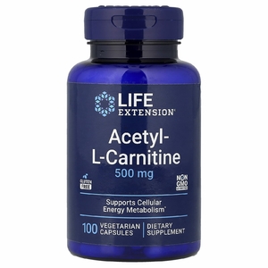 Life Extension, ацетил-L-карнитин, 100 вегетарианских капсул