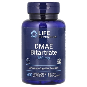 Life Extension, Битартрат ДМАЭ, 150 мг, 200 вегетарианских капсул
