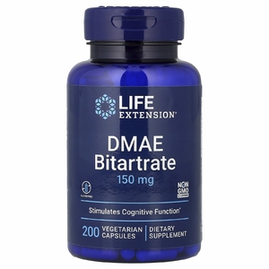 Life Extension, Битартрат ДМАЭ, 150 мг, 200 вегетарианских капсул