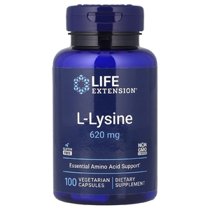Life Extension, L-лизин, 620 мг, 100 растительных капсул