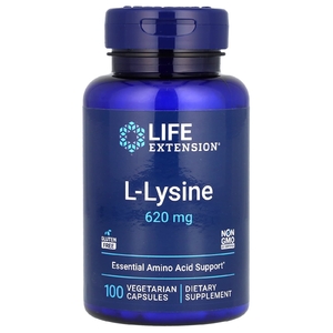 Life Extension, L-лизин, 620 мг, 100 растительных капсул