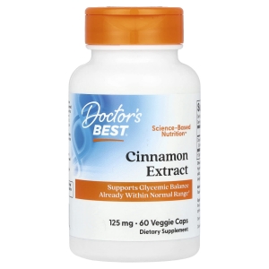 Doctor's Best, экстракт корицы с Cinnulin PF®, 125 мг, 60 вегетарианских капсул