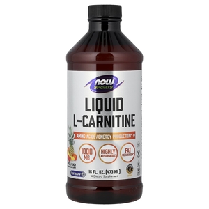 NOW Foods, Спорт, жидкий L-карнитин, со вкусом тропического пунша, 473 мл (16 жидких унций)