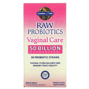 Garden of Life, RAW Probiotics, для восстановления микрофлоры влагалища, 50 млрд, 30 вегетарианских капсул