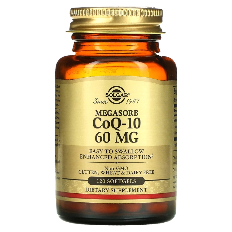 Solgar, Коэнзим Q10 с мегасорбом, 60 мг, 120 мягких таблеток