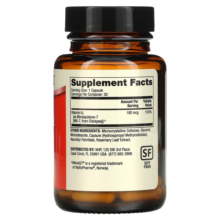 Dr. Mercola, Витамин K2, 180 мкг, 30 капсул