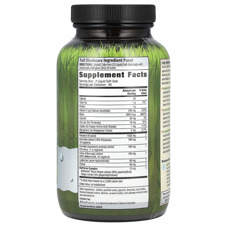Irwin Naturals, Healthy Skin &amp; Hair Plus Nails, 120 мягких желатиновых капсул с жидкостью