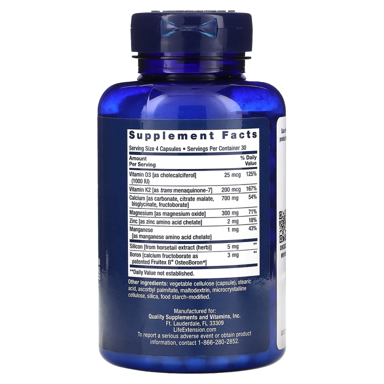 Life Extension, восстановление костей с витамином К2, 120 капсул