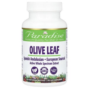 Paradise Herbs, Листья оливкового дерева, 120 вегетарианских капсул (250 мг на капсулу)