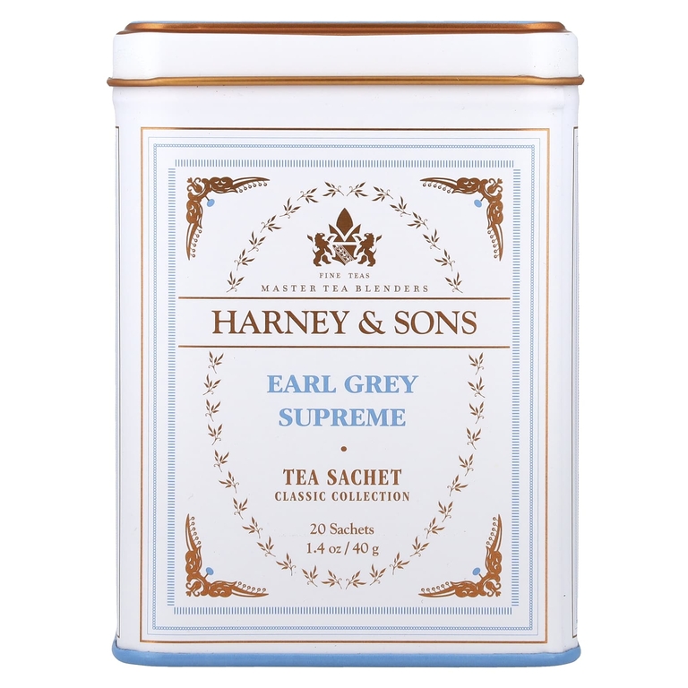 Harney & Sons, Качественные сорта чая, эрл грей Supreme, 20 саше, 40 г (1,4 унции)