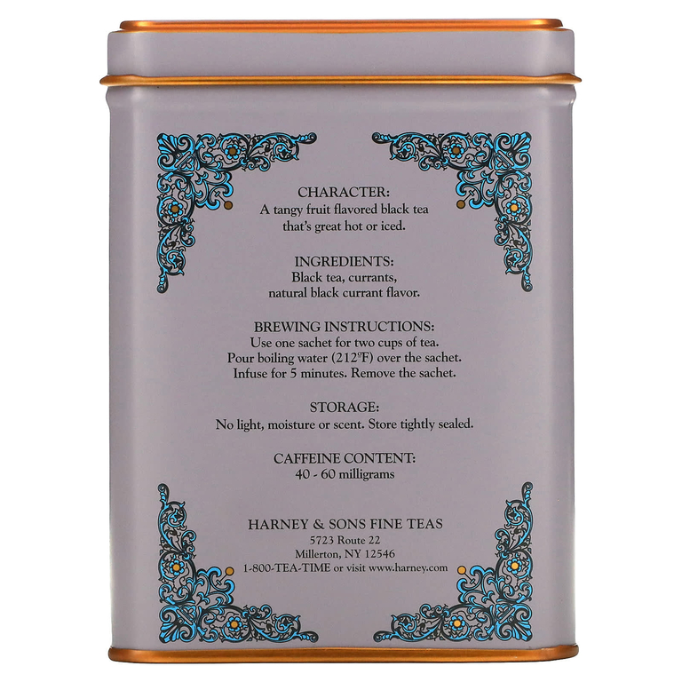 Harney & Sons, Чай с черной смородиной, 20 пакетиков, 1,4 унции (40 г)
