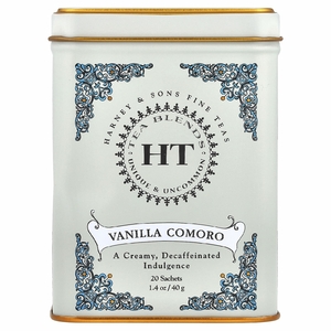 Harney & Sons, HT Tea Blends, коморская ваниль, без кофеина, 20 чайных пакетиков, 40 г (1,4 унции)