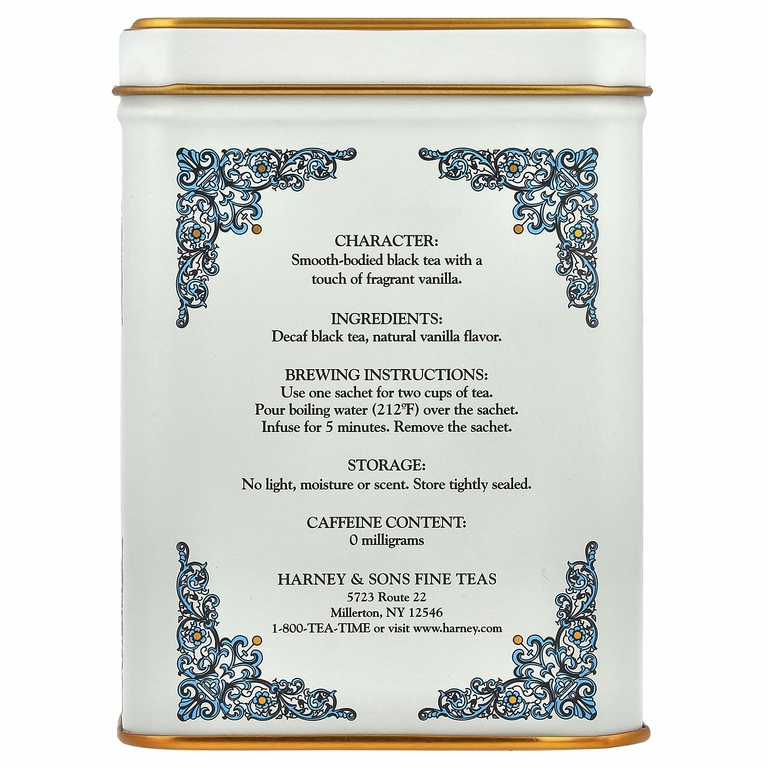Harney & Sons, HT Tea Blends, коморская ваниль, без кофеина, 20 чайных пакетиков, 40 г (1,4 унции)