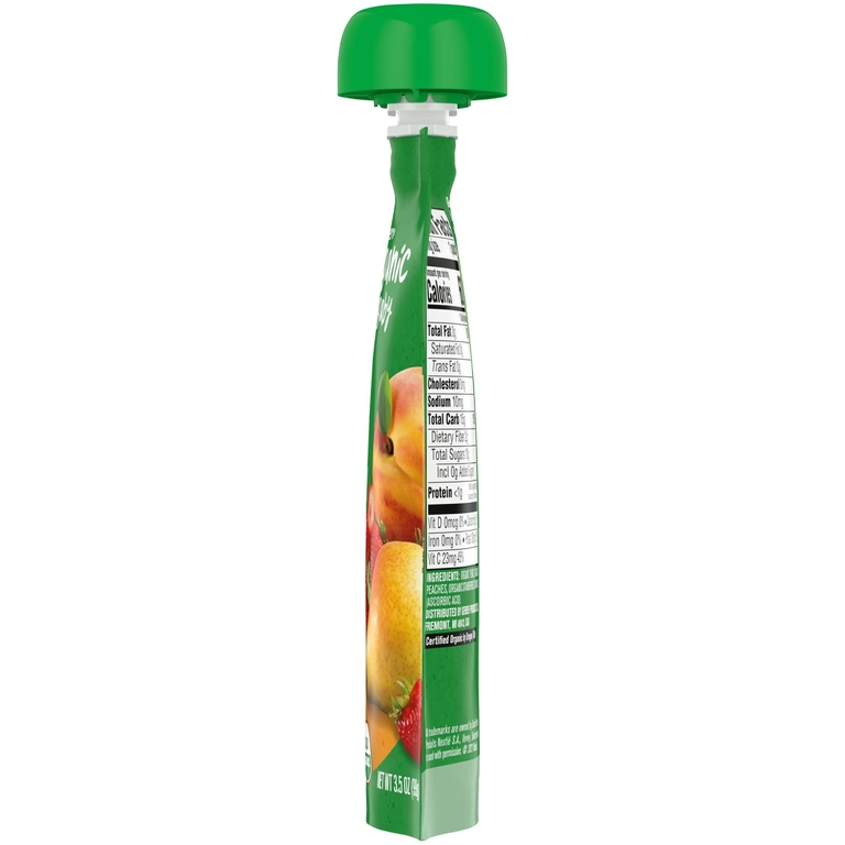 Gerber, Smart Flow, Organic, груша, персик и клубника, 99 г (3,5 унции)