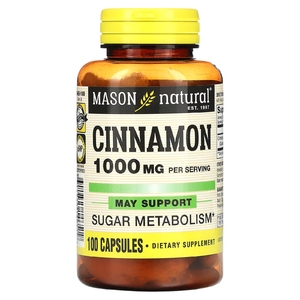 Mason Natural, корица, 1000 мг, 100 капсул (500 мг в 1 капсуле) (Товар снят с продажи) 