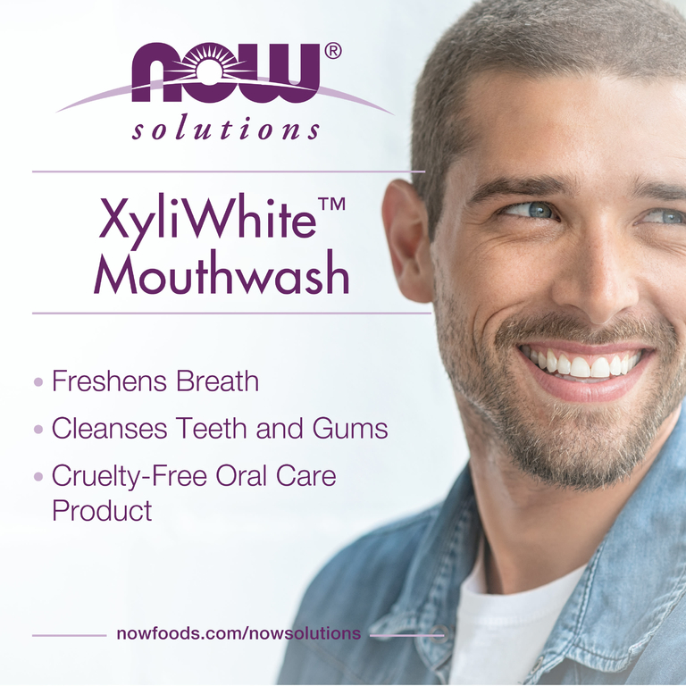 NOW Foods, Solutions, XyliWhite, ополаскиватель для рта, без фтора, освежающая мята, 473 мл (16 жидк. унций)