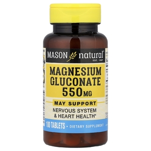 Mason Natural, глюконат магния, 550 мг, 100 таблеток