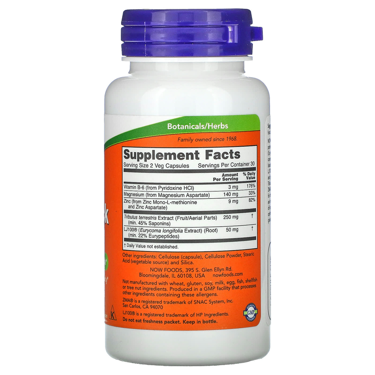 NOW Foods, TestoJack 100, 60 вегетарианских капсул