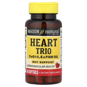 Mason Natural, Heart Trio, коэнзим Q10, пищевой и рыбий жир, 60 мягких таблеток (Товар снят с продажи) 