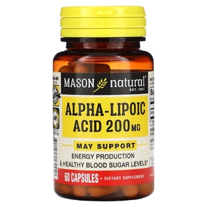 Mason Natural, альфа-липоевая кислота, 200 мг, 60 капсул