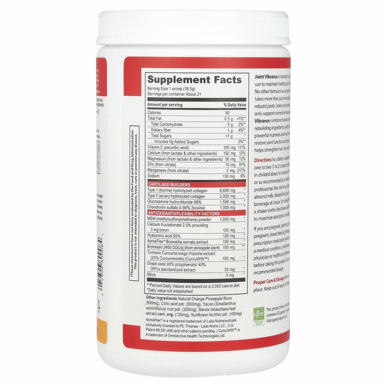 Vibrant Health, Joint Vibrance, версия 4.3, апельсин и ананас, 367,5 г (12,96 унции)