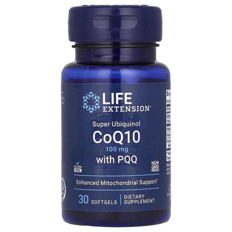 Life Extension, суперубихинол коэнзим Q10 с пирролохинолинхиноном (PQQ), 100 мг, 30 капсул