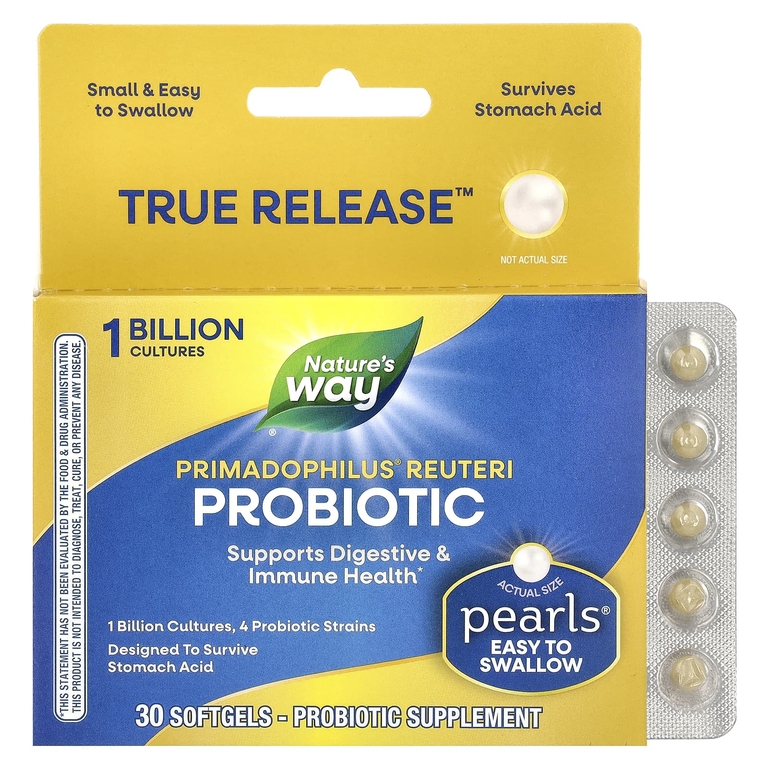 Nature's Way, Primadophilus Reuteri, пробиотик, 1 млрд, 30 капсул