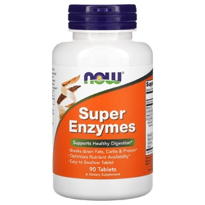 NOW Foods, суперферменты, 90 таблеток