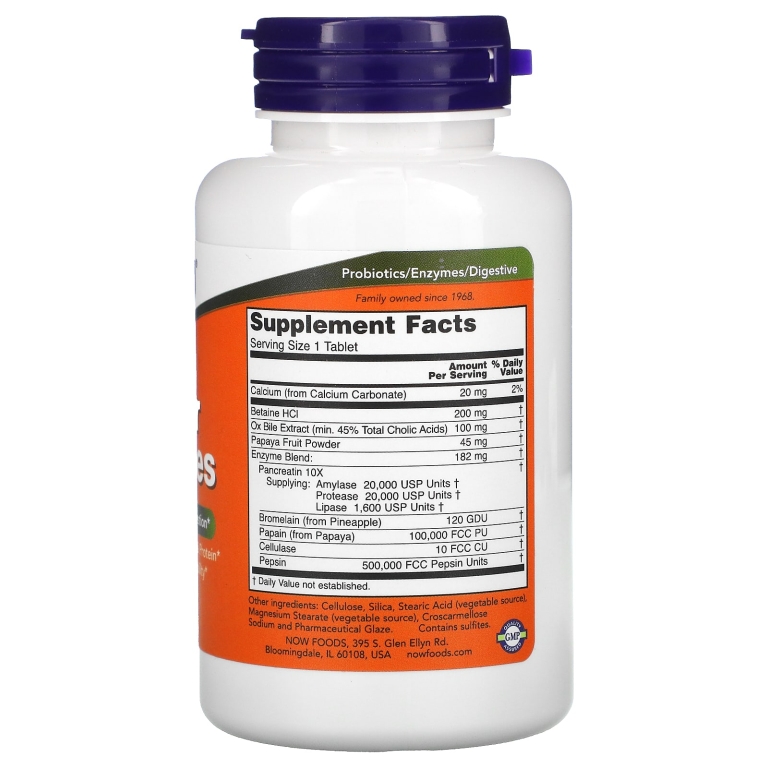 NOW Foods, суперферменты, 90 таблеток
