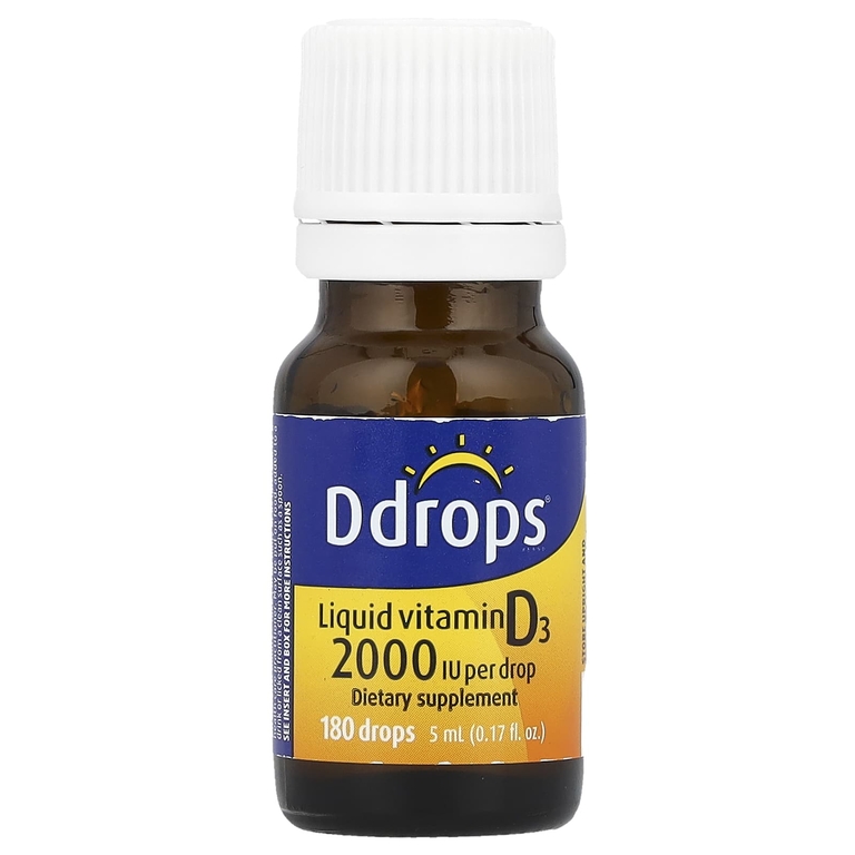 Ddrops, Жидкий витамин D3, 2000 МЕ, 5 мл (0,17 жидкой унции)