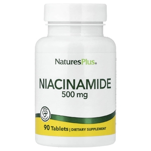 NaturesPlus, никотинамид, 500 мг, 90 таблеток