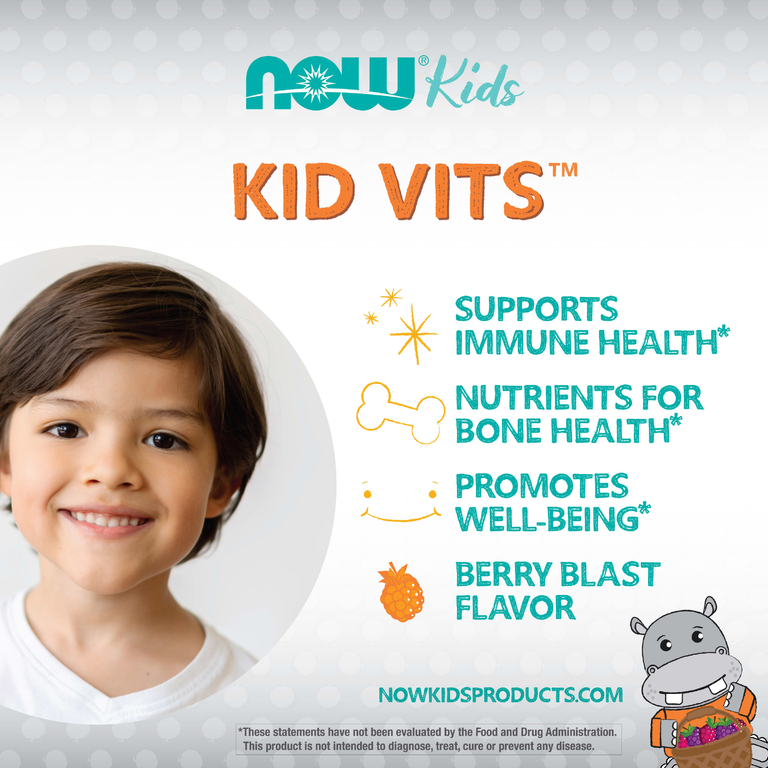 NOW Foods, Kids, Kid Vits ™, ягодный лимонад, 120 жевательных таблеток