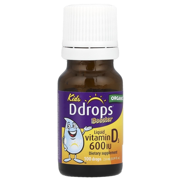 Ddrops, Kids, Booster, органический жидкий витамин D3, 600 МЕ, 2,8 мл (0,09 жидк. унции)