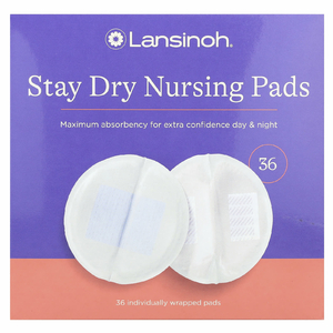 Lansinoh, кормящие прокладки Stay Dry, 36 штук в индивидуальной упаковке