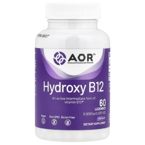 Advanced Orthomolecular Research AOR, гидроксокобаламин (витамин B12), 1000 мкг, 60 пастилок