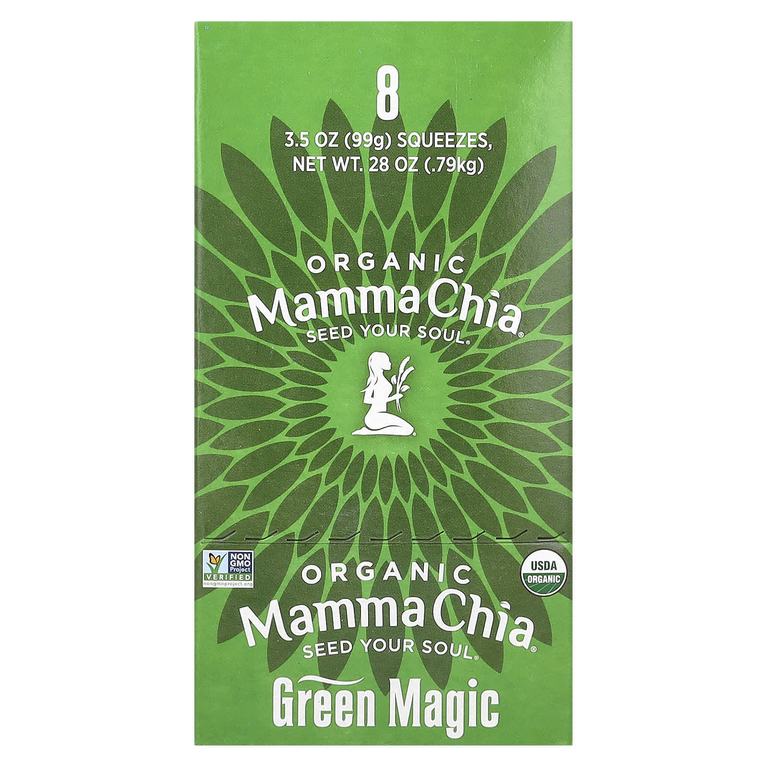 Mamma Chia, Organic Chia Squeeze, Vitality Snack, Green Magic, 8 порций, 99 г (3,5 унции)