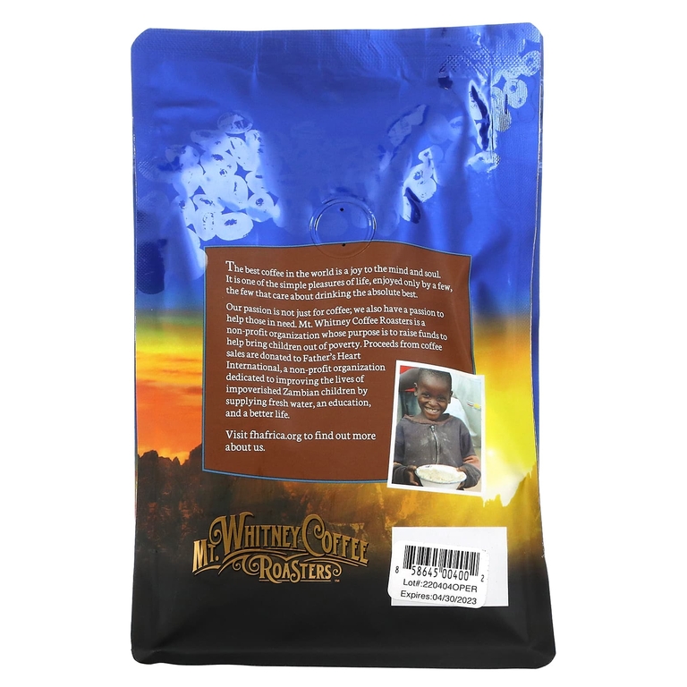 Mt. Whitney Coffee Roasters, органический кофе из Перу, зерновой, средней обжарки, 340 г (12 унций)