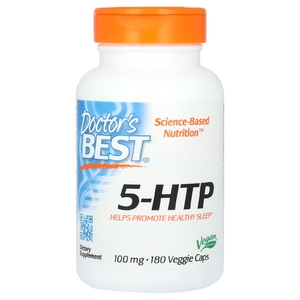 Doctor's Best, 5-гидрокситриптофан, 100 мг, 180 вегетарианских капсул