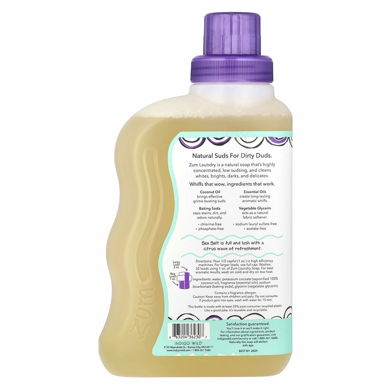 ZUM, Zum Clean, ароматерапевтическое хозяйственное мыло, с морской солью, 0,94 л (32 жидких унции)