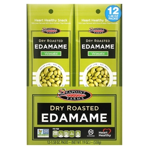 Seapoint Farms, Сухой жареный эдамам, острый васаби, 12 упаковок по 45 г (1,58 унции) каждая