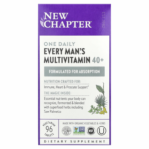 New Chapter, Every Man, ежедневная мультивитаминная добавка для мужчин старше 40 лет, 96 вегетарианских таблеток