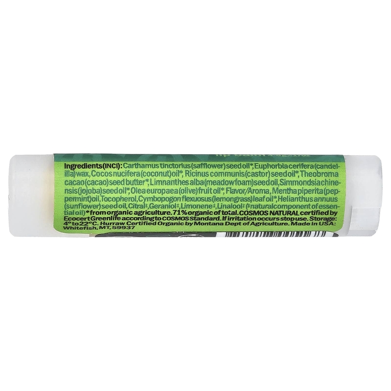 Hurraw! Balm, бальзам для губ, кокос, мята и лемонграсс, 4,8 г (0,17 унции)