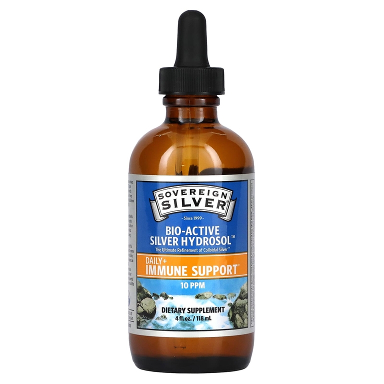 Sovereign Silver, Bio-Active Silver Hydrosol, коллоидное серебро для ежедневной поддержки иммунитета, с дозатором-пипеткой, 10 част./млн, 118 мл (4 жидк. унции)