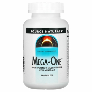 Source Naturals, Mega-One, высокоэффективный мультивитамин с минералами, 180 таблеток