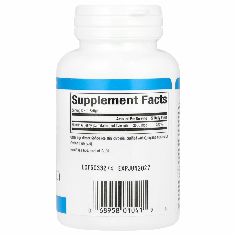Natural Factors, витамин A, 3000 мкг (10 000 МЕ), 180 капсул