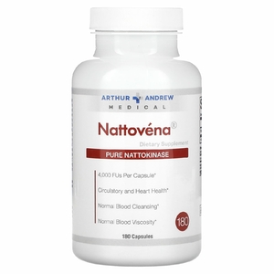 Arthur Andrew Medical, Nattovena, очищенная наттокиназа, 180 капсул