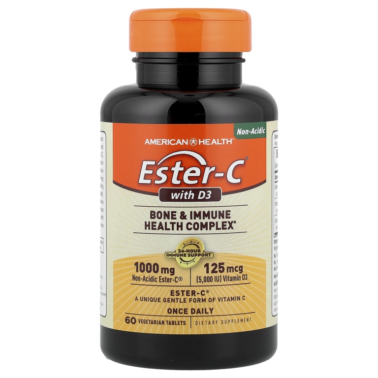 American Health, Ester-C® с витамином D3, 60 вегетарианских таблеток (Товар снят с продажи) 