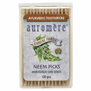 Auromere, Аюрведические зубочистки, зубочистики с нимом, 100 штук
