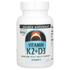 Source Naturals, витамин K2 и D3, 60 таблеток